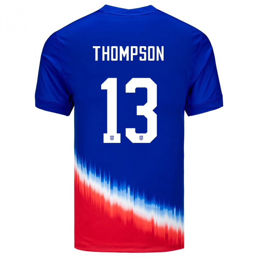 Gyermek Egyesült Államok Alyssa Thompson #13 Kék Idegenbeli Jersey 24-26 Mez Póló Ing