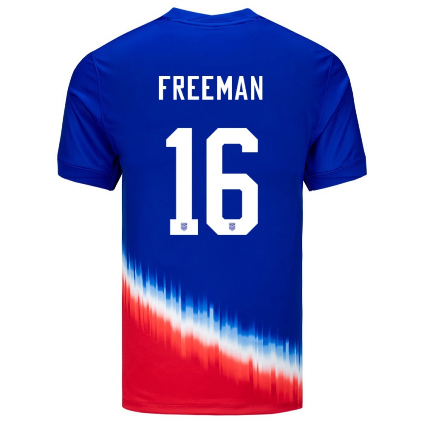 Gyermek Egyesült Államok Alex Freeman #16 Kék Idegenbeli Jersey 24-26 Mez Póló Ing