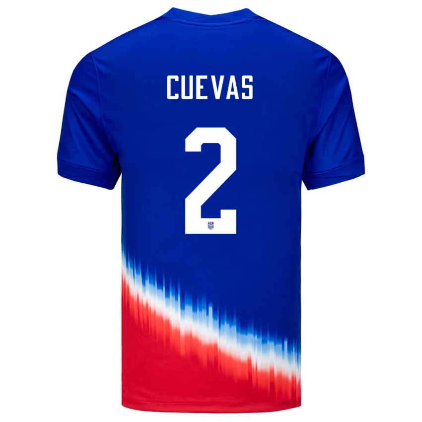 Gyermek Egyesült Államok Mauricio Cuevas #2 Kék Idegenbeli Jersey 24-26 Mez Póló Ing