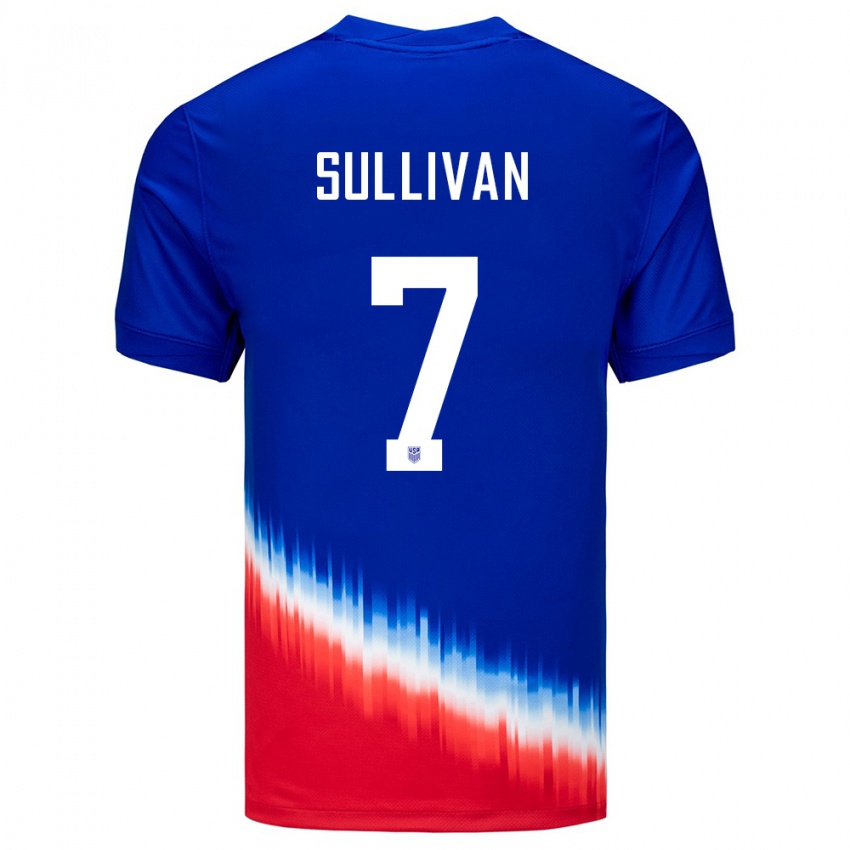 Gyermek Egyesült Államok Quinn Sullivan #7 Kék Idegenbeli Jersey 24-26 Mez Póló Ing