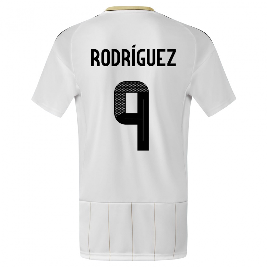 Gyermek Costa Rica Doryan Rodriguez #9 Fehér Idegenbeli Jersey 24-26 Mez Póló Ing