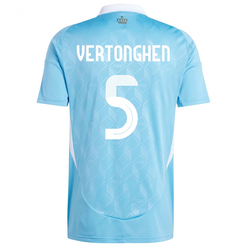 Gyermek Belgium Jan Vertonghen #5 Kék Idegenbeli Jersey 24-26 Mez Póló Ing