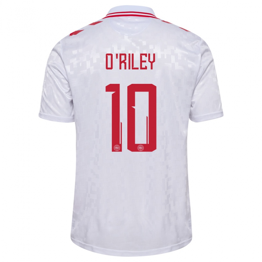 Gyermek Dánia Matt O Riley #10 Fehér Idegenbeli Jersey 24-26 Mez Póló Ing