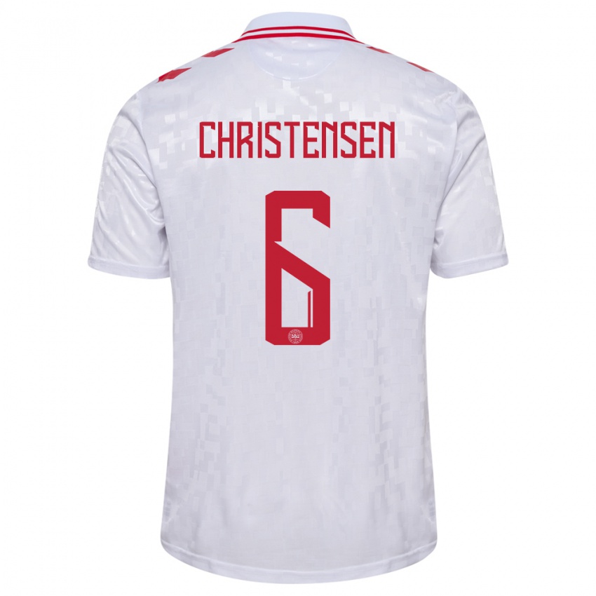 Gyermek Dánia Andreas Christensen #6 Fehér Idegenbeli Jersey 24-26 Mez Póló Ing