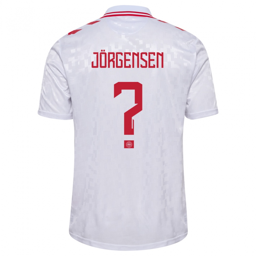 Gyermek Dánia Thomas Jörgensen #0 Fehér Idegenbeli Jersey 24-26 Mez Póló Ing