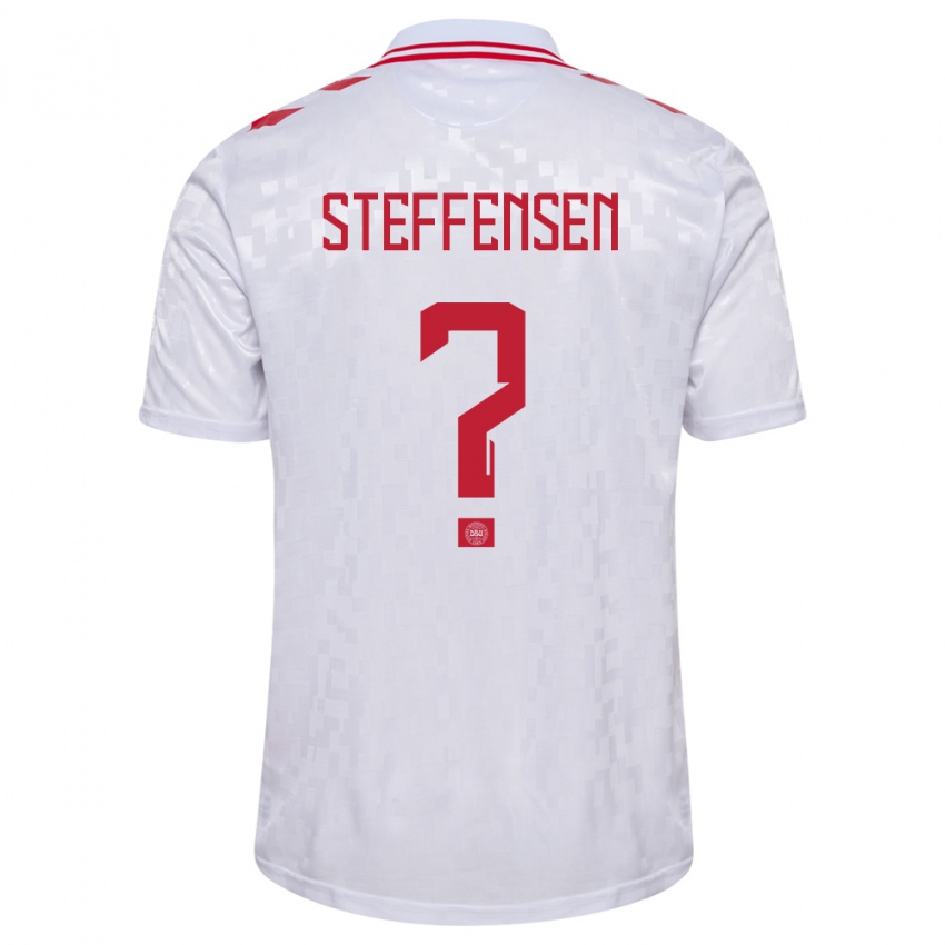 Gyermek Dánia Mark Steffensen #0 Fehér Idegenbeli Jersey 24-26 Mez Póló Ing