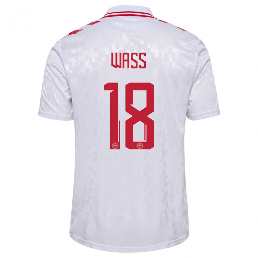 Gyermek Dánia Daniel Wass #18 Fehér Idegenbeli Jersey 24-26 Mez Póló Ing