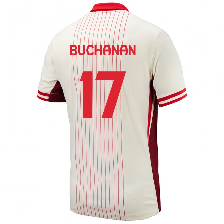 Gyermek Kanada Tajon Buchanan #17 Fehér Idegenbeli Jersey 24-26 Mez Póló Ing