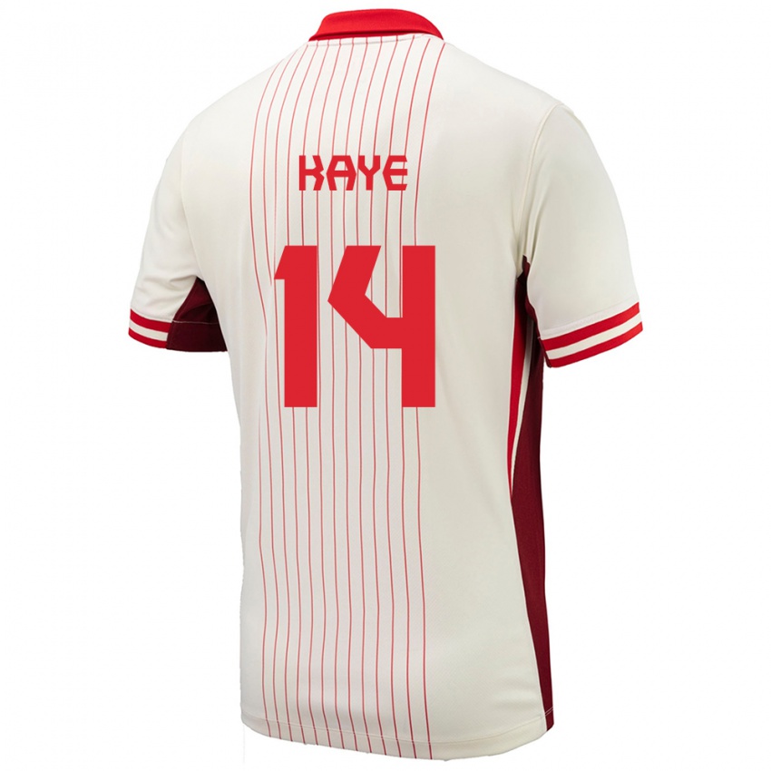 Gyermek Kanada Mark Anthony Kaye #14 Fehér Idegenbeli Jersey 24-26 Mez Póló Ing