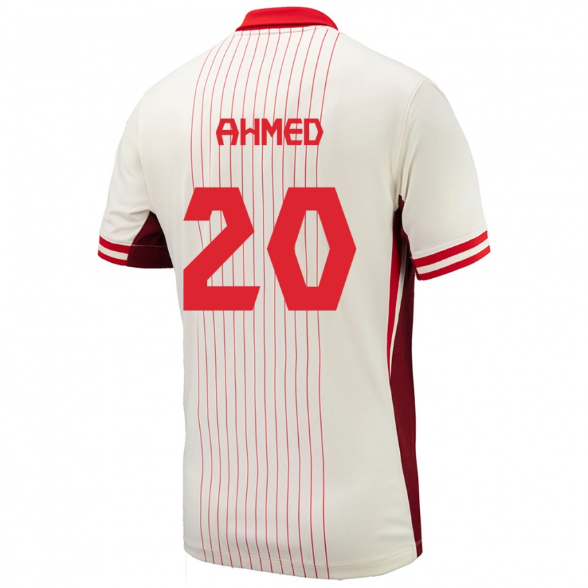 Gyermek Kanada Ali Ahmed #20 Fehér Idegenbeli Jersey 24-26 Mez Póló Ing