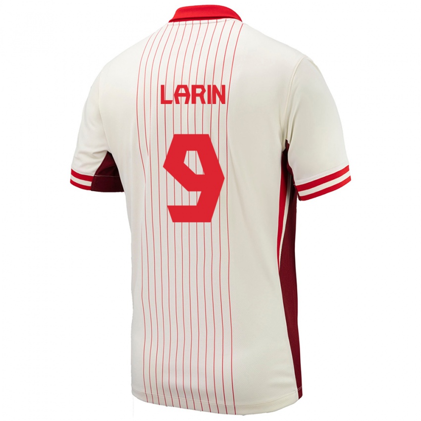 Gyermek Kanada Cyle Larin #9 Fehér Idegenbeli Jersey 24-26 Mez Póló Ing