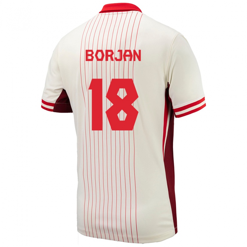 Gyermek Kanada Milan Borjan #18 Fehér Idegenbeli Jersey 24-26 Mez Póló Ing