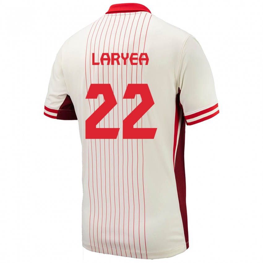 Gyermek Kanada Richie Laryea #22 Fehér Idegenbeli Jersey 24-26 Mez Póló Ing