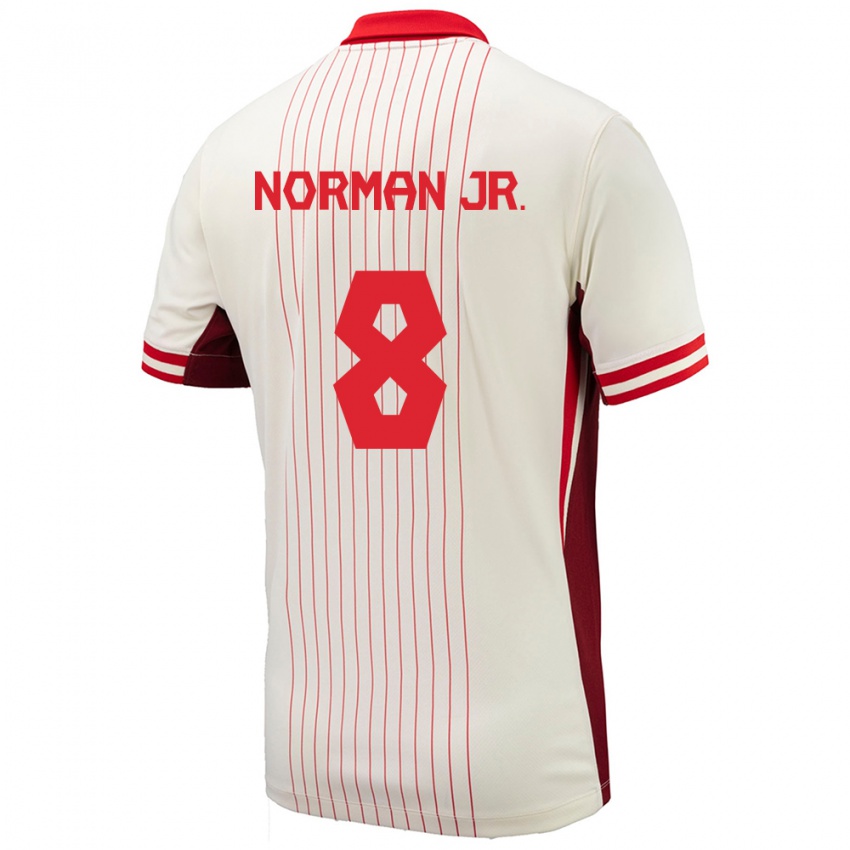 Gyermek Kanada David Norman Jr. #8 Fehér Idegenbeli Jersey 24-26 Mez Póló Ing