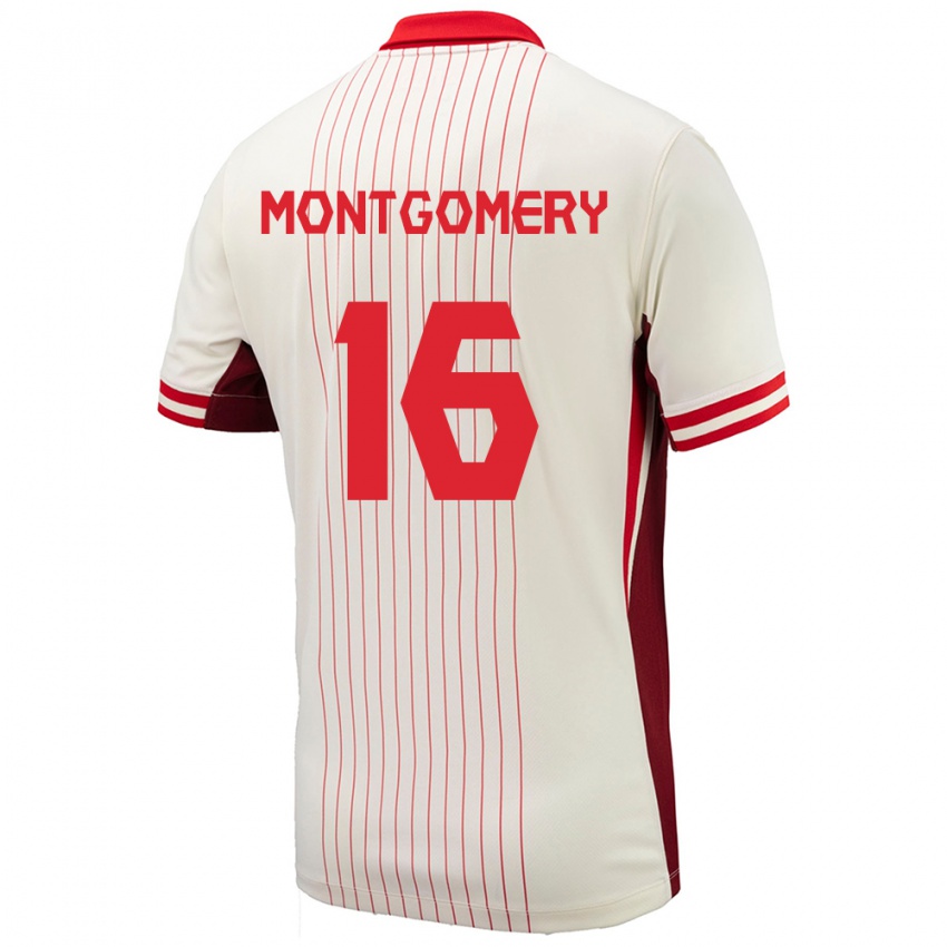 Gyermek Kanada Callum Montgomery #16 Fehér Idegenbeli Jersey 24-26 Mez Póló Ing