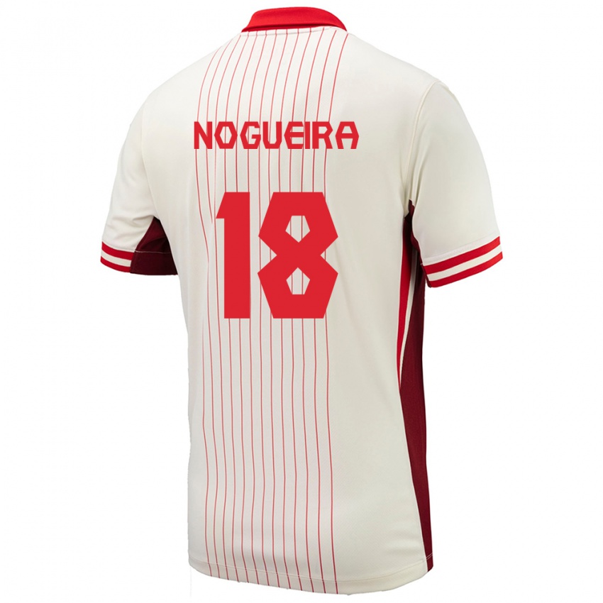 Gyermek Kanada Matthew Nogueira #18 Fehér Idegenbeli Jersey 24-26 Mez Póló Ing