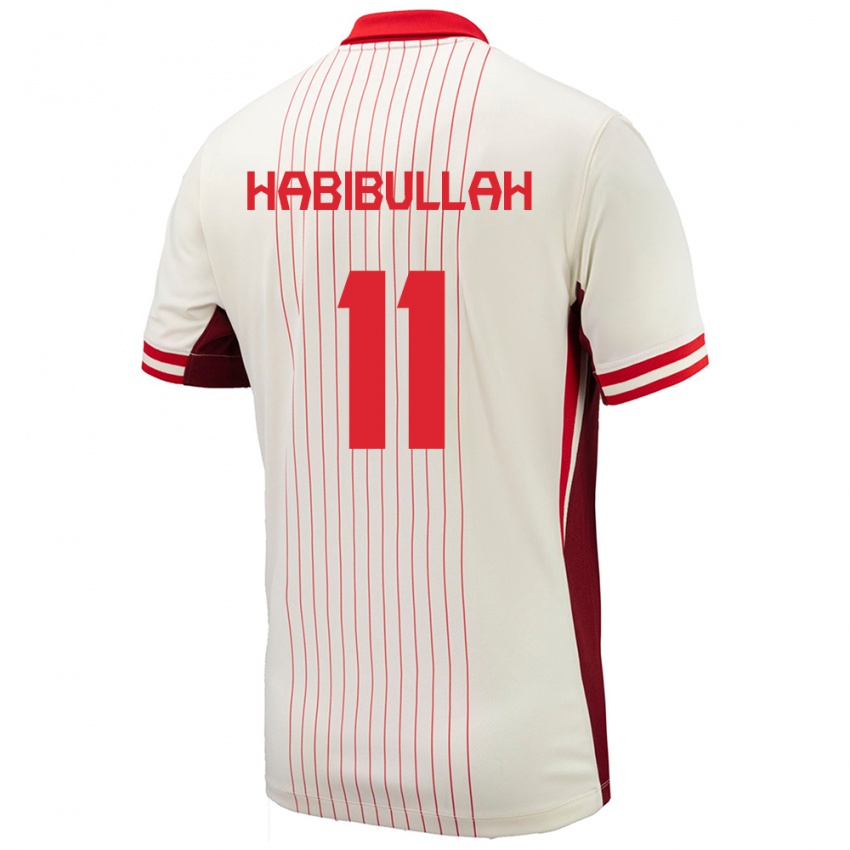 Gyermek Kanada Kamron Habibullah #11 Fehér Idegenbeli Jersey 24-26 Mez Póló Ing