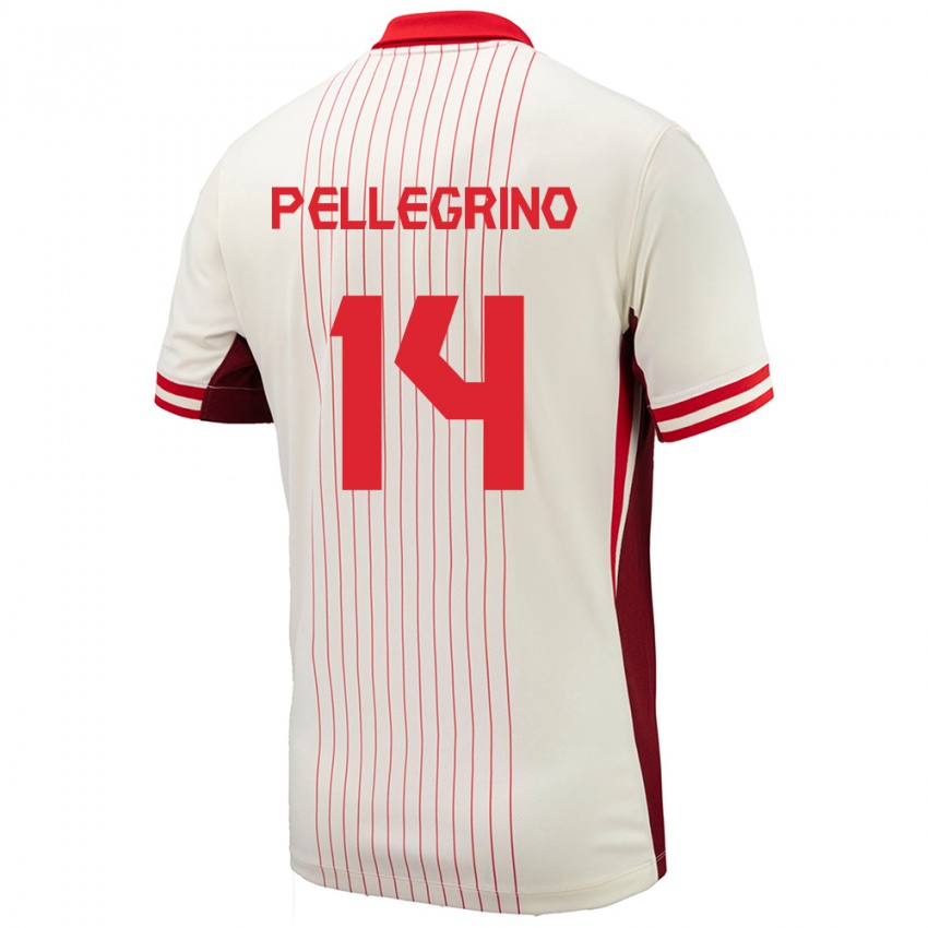 Gyermek Kanada Gabriel Pellegrino #14 Fehér Idegenbeli Jersey 24-26 Mez Póló Ing