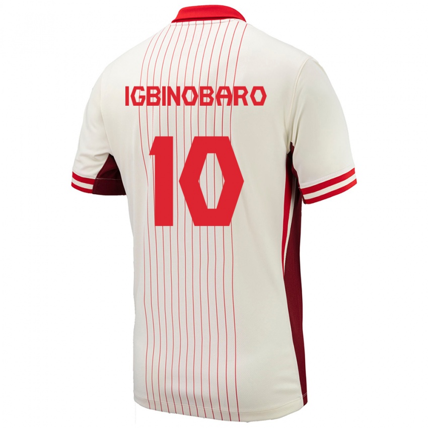 Gyermek Kanada Philip Igbinobaro #10 Fehér Idegenbeli Jersey 24-26 Mez Póló Ing