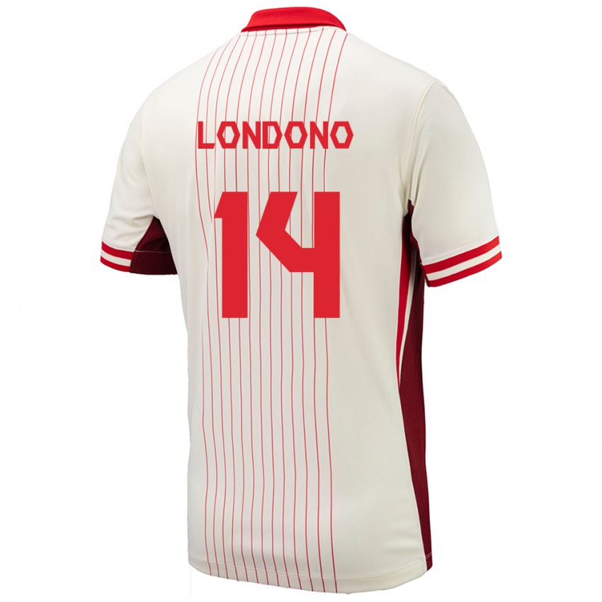 Gyermek Kanada Tyler Londono #14 Fehér Idegenbeli Jersey 24-26 Mez Póló Ing