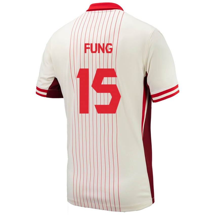 Gyermek Kanada Victor Fung #15 Fehér Idegenbeli Jersey 24-26 Mez Póló Ing