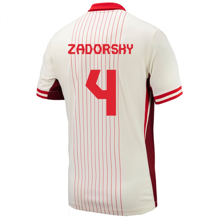 Gyermek Kanada Shelina Zadorsky #4 Fehér Idegenbeli Jersey 24-26 Mez Póló Ing