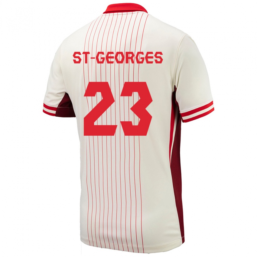 Gyermek Kanada Bianca St Georges #23 Fehér Idegenbeli Jersey 24-26 Mez Póló Ing