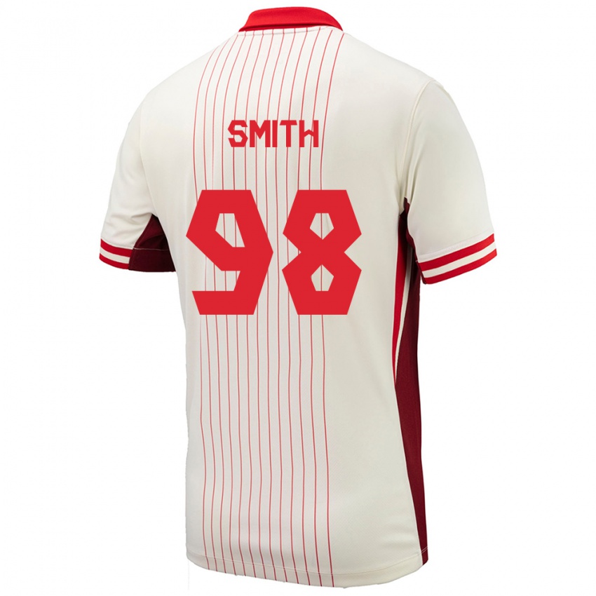 Gyermek Kanada Olivia Smith #98 Fehér Idegenbeli Jersey 24-26 Mez Póló Ing