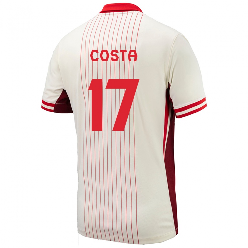 Gyermek Kanada Jesse Costa #17 Fehér Idegenbeli Jersey 24-26 Mez Póló Ing