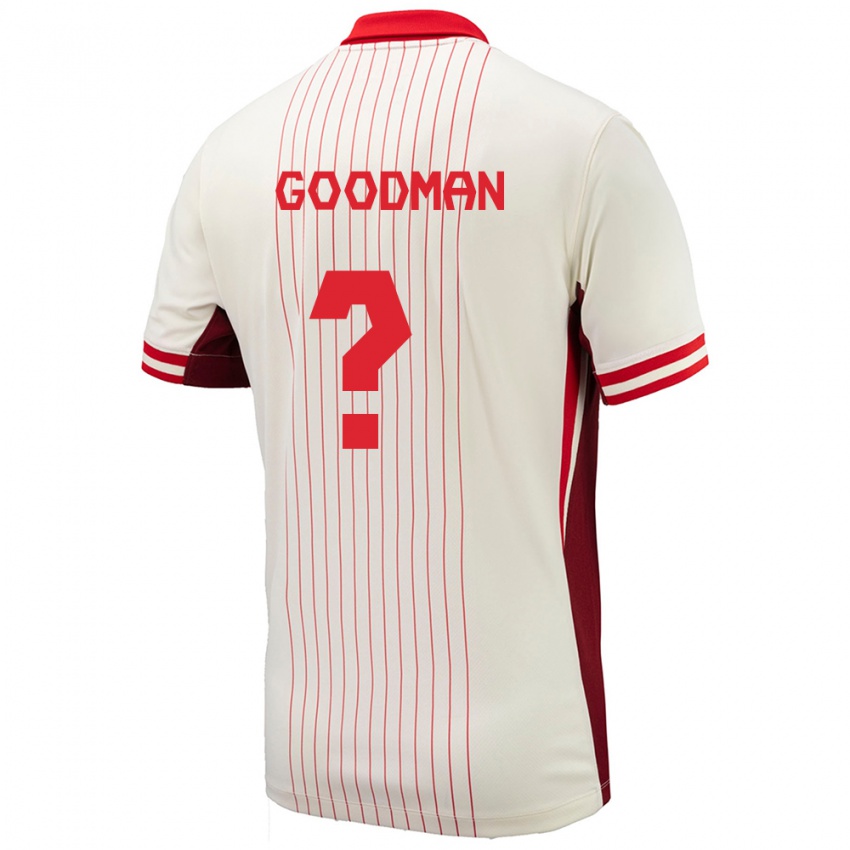 Gyermek Kanada Owen Goodman #0 Fehér Idegenbeli Jersey 24-26 Mez Póló Ing