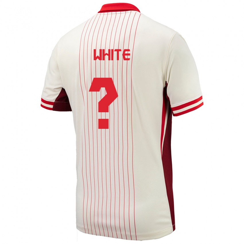 Gyermek Kanada Eric White #0 Fehér Idegenbeli Jersey 24-26 Mez Póló Ing