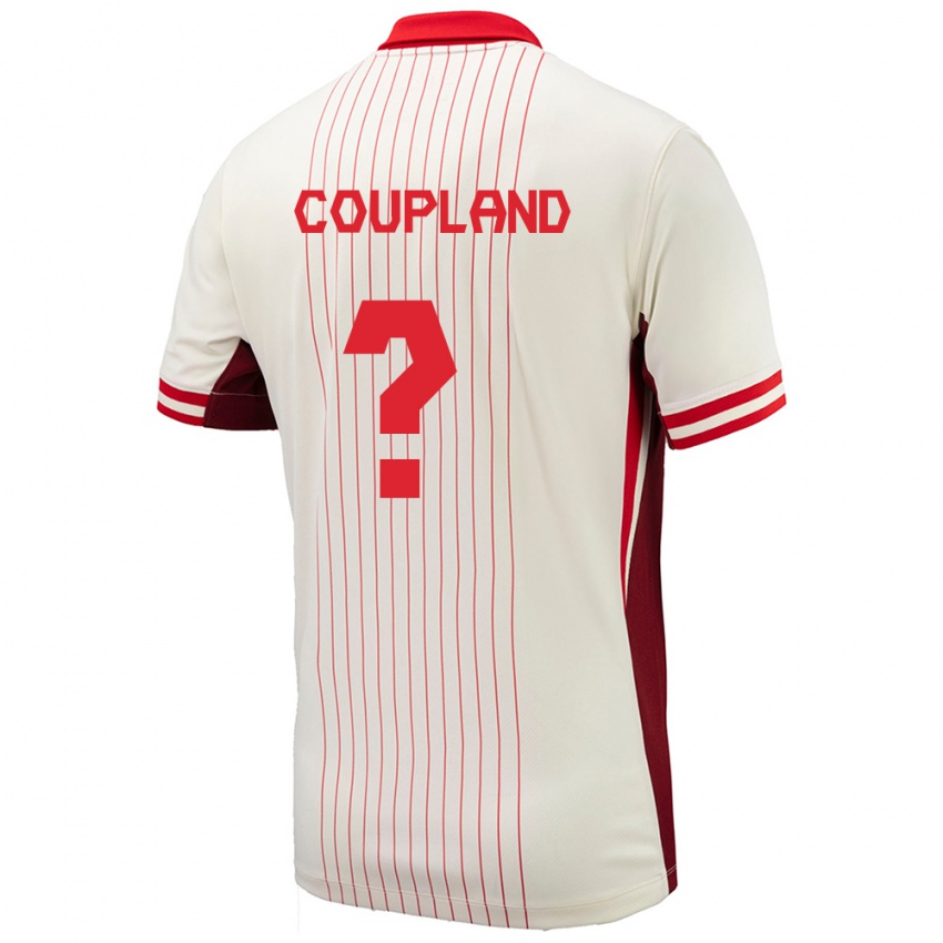 Gyermek Kanada Antoine Coupland #0 Fehér Idegenbeli Jersey 24-26 Mez Póló Ing