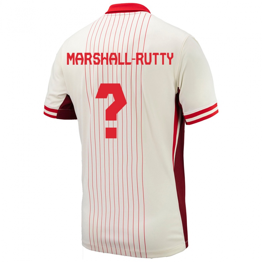 Gyermek Kanada Jahkeele Marshall Rutty #0 Fehér Idegenbeli Jersey 24-26 Mez Póló Ing