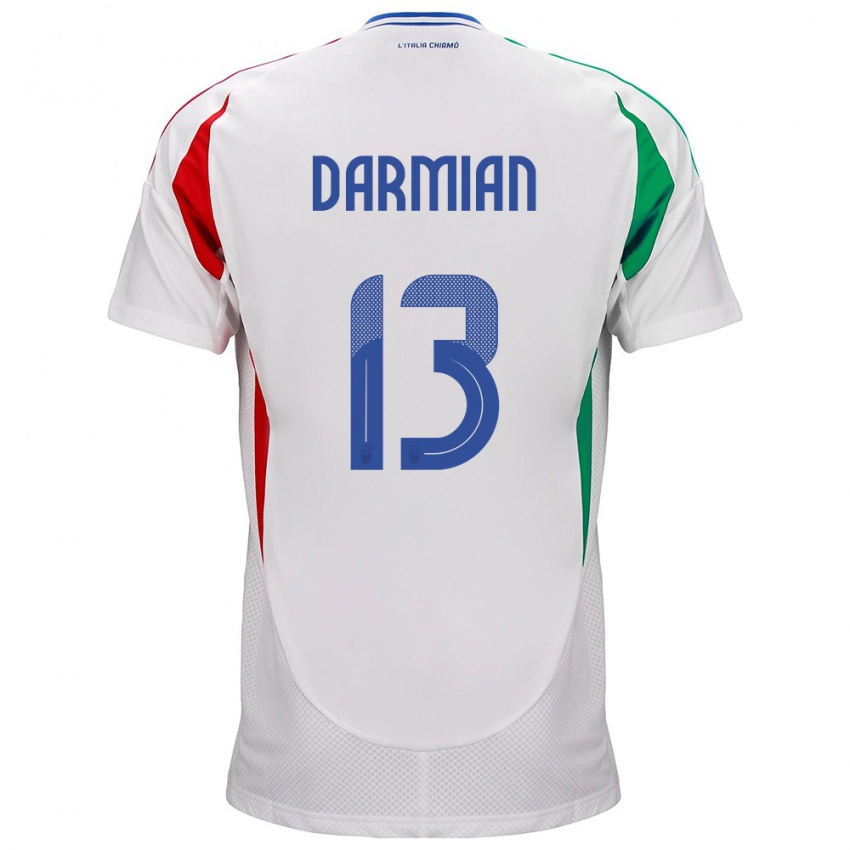 Gyermek Olaszország Matteo Darmian #13 Fehér Idegenbeli Jersey 24-26 Mez Póló Ing