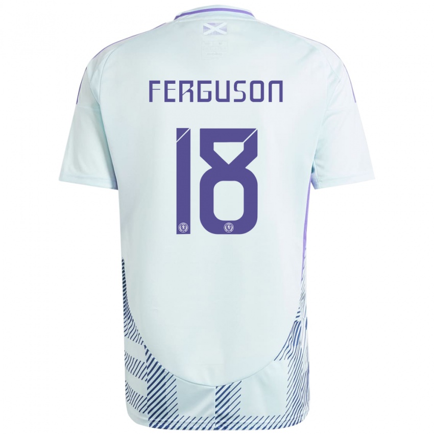 Gyermek Skócia Lewis Ferguson #18 Világos Menta Kék Idegenbeli Jersey 24-26 Mez Póló Ing