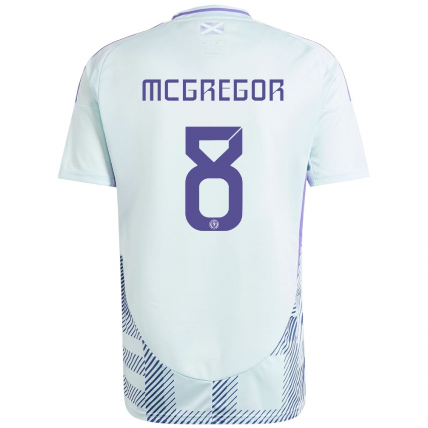 Gyermek Skócia Callum Mcgregor #8 Világos Menta Kék Idegenbeli Jersey 24-26 Mez Póló Ing