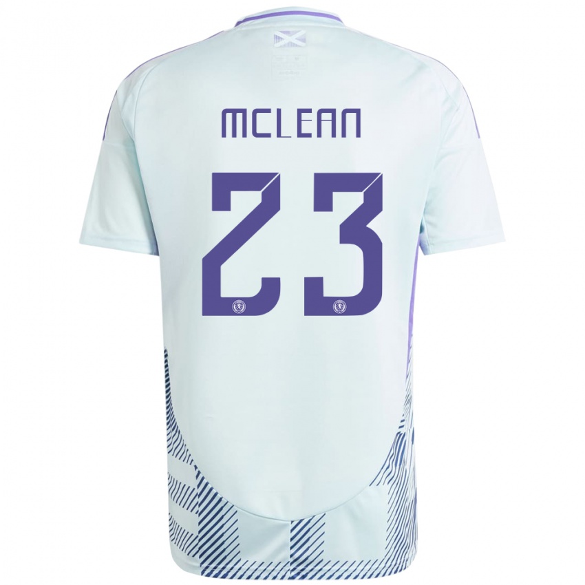 Gyermek Skócia Kenny Mclean #23 Világos Menta Kék Idegenbeli Jersey 24-26 Mez Póló Ing