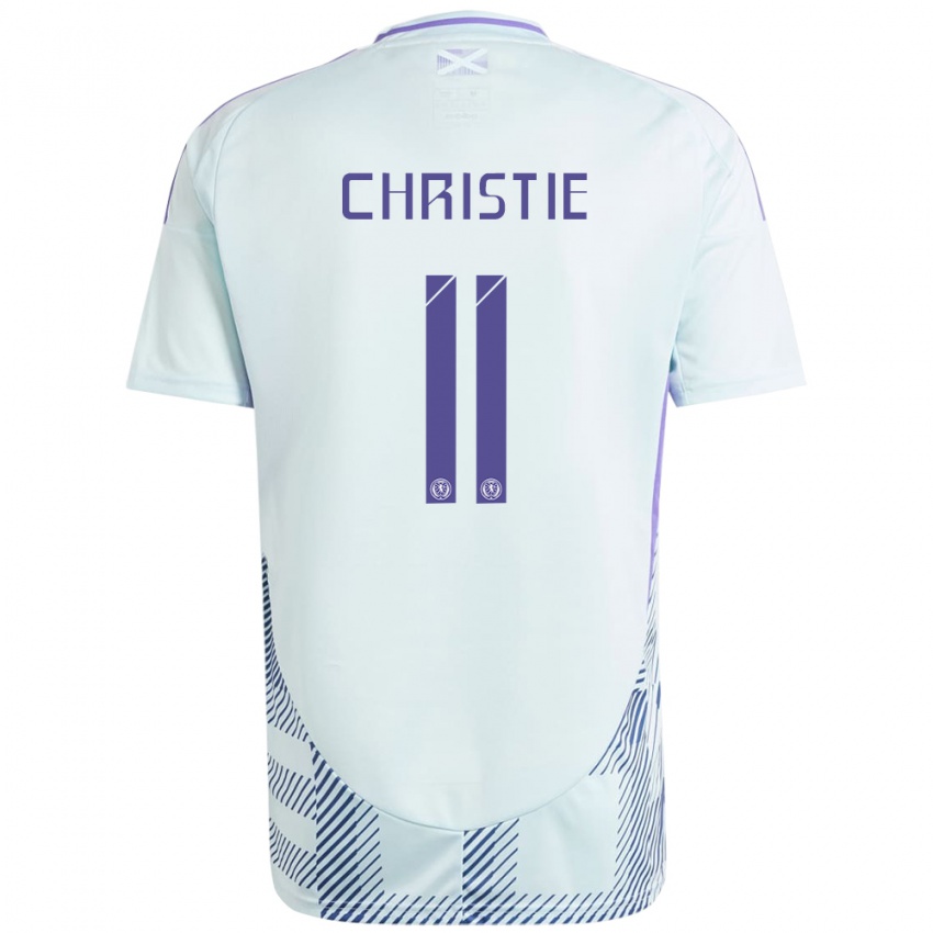 Gyermek Skócia Ryan Christie #11 Világos Menta Kék Idegenbeli Jersey 24-26 Mez Póló Ing