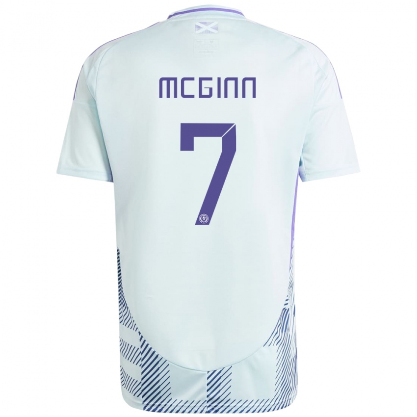 Gyermek Skócia John Mcginn #7 Világos Menta Kék Idegenbeli Jersey 24-26 Mez Póló Ing