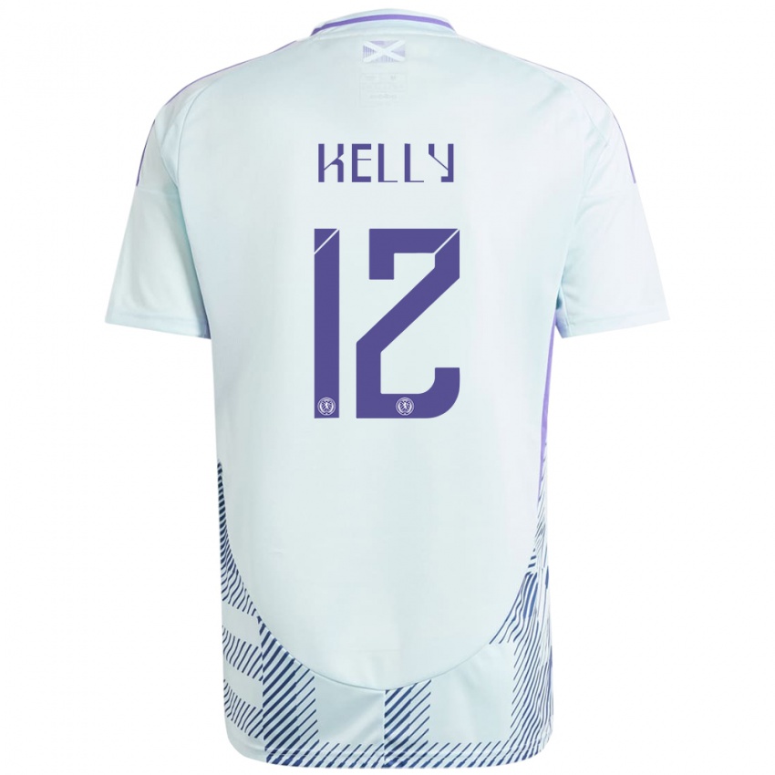 Gyermek Skócia Liam Kelly #12 Világos Menta Kék Idegenbeli Jersey 24-26 Mez Póló Ing