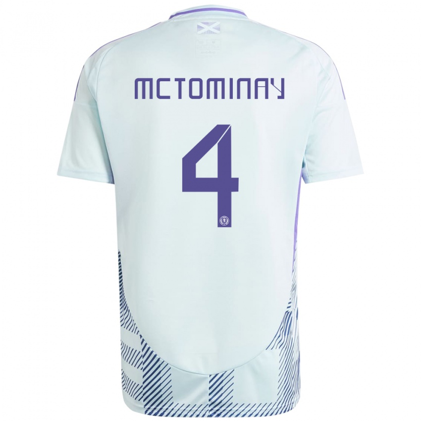 Gyermek Skócia Scott Mctominay #4 Világos Menta Kék Idegenbeli Jersey 24-26 Mez Póló Ing