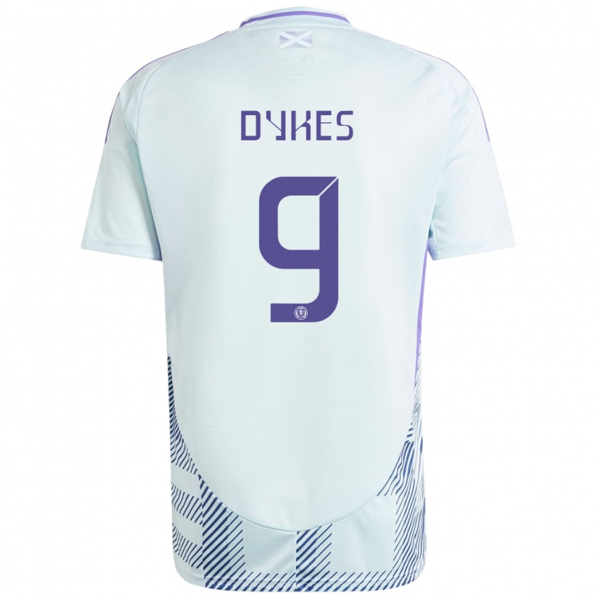 Gyermek Skócia Lyndon Dykes #9 Világos Menta Kék Idegenbeli Jersey 24-26 Mez Póló Ing