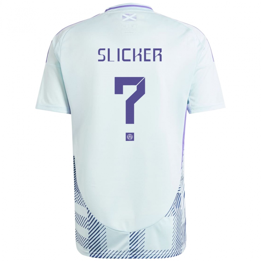 Gyermek Skócia Cieran Slicker #0 Világos Menta Kék Idegenbeli Jersey 24-26 Mez Póló Ing