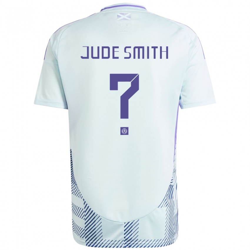 Gyermek Skócia Jude Smith #0 Világos Menta Kék Idegenbeli Jersey 24-26 Mez Póló Ing