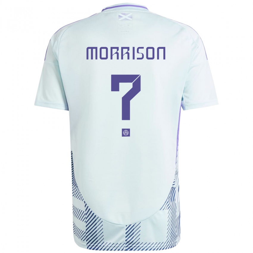 Gyermek Skócia Liam Morrison #0 Világos Menta Kék Idegenbeli Jersey 24-26 Mez Póló Ing