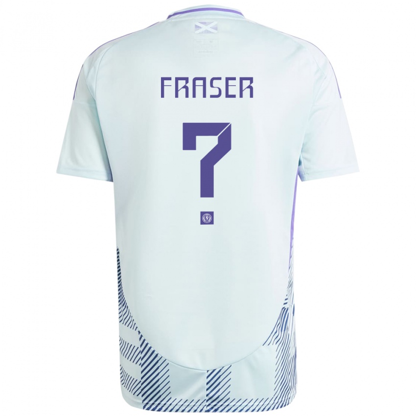 Gyermek Skócia Robbie Fraser #0 Világos Menta Kék Idegenbeli Jersey 24-26 Mez Póló Ing