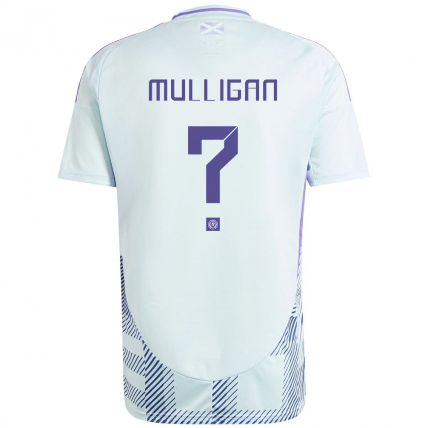 Gyermek Skócia Josh Mulligan #0 Világos Menta Kék Idegenbeli Jersey 24-26 Mez Póló Ing