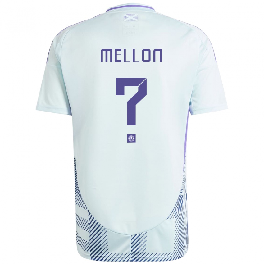 Gyermek Skócia Michael Mellon #0 Világos Menta Kék Idegenbeli Jersey 24-26 Mez Póló Ing