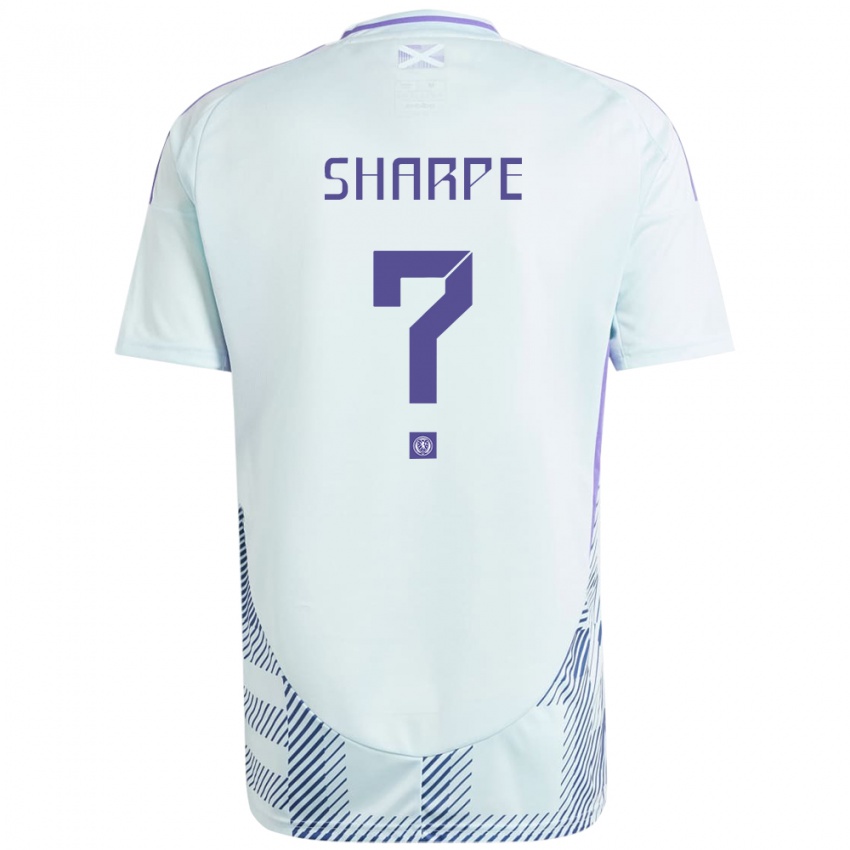 Gyermek Skócia Malachi Sharpe #0 Világos Menta Kék Idegenbeli Jersey 24-26 Mez Póló Ing