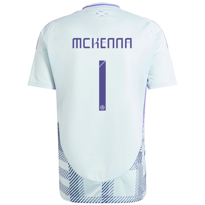 Gyermek Skócia Callan Mckenna #1 Világos Menta Kék Idegenbeli Jersey 24-26 Mez Póló Ing